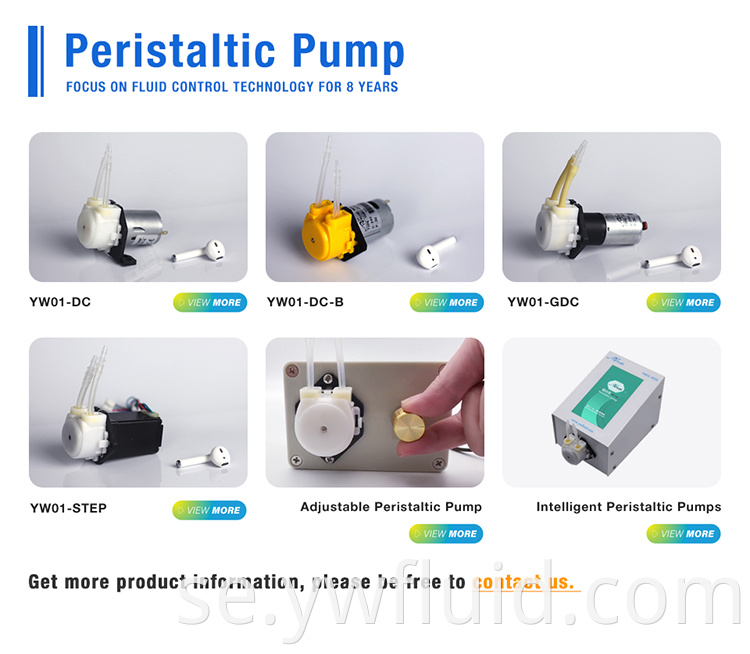 YWfluid högpresterande elektrisk mini peristaltisk pump med adapter Används för vattenvätskeöverföringssug